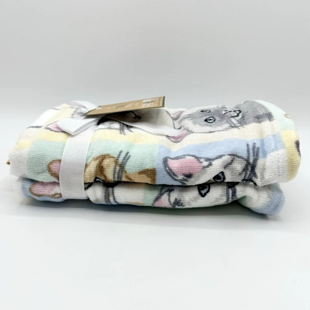 2 Deborah Connolly Designs Cat Portraits Hand Towel Colorful Cats NWT